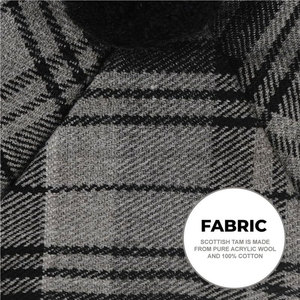 Chapeau écossais tartan Tam o' Shanter avec pompon, bonnet en laine personnalisé, vente en gros - Product Image 4