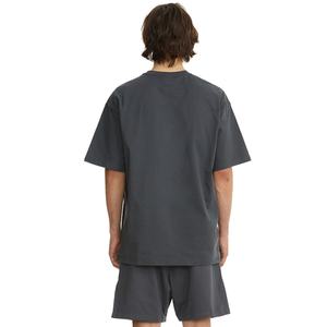 T-shirt uni épais à col ras du cou, coupe oversize, impression personnalisée, épaules tombantes, respirant, en coton 220 GSM, pour hommes - Product Image 3