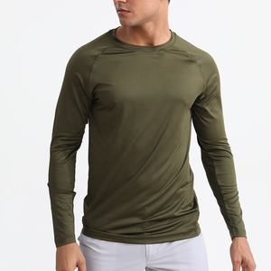 T-shirt de sport de haute qualité, couleur unie, léger, respirant, à séchage rapide, pour homme, manches longues - Product Image 3