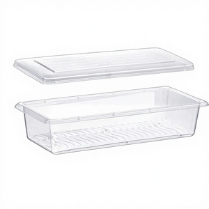 Vegetable Fruit Storage <b>Container</b> PP <b>Plastic</b> Large Capacity Airtight Leak-Proof Food Grade Flip Top <b>Lid</b> Lightweight Removable - Product Image 1