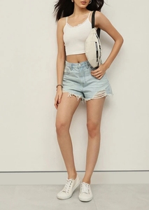 Oferta de Verano: Top Corto de Algodón Acanalado para Mujer, Fácil de Combinar, Ajuste Ceñido, Ideal para un Look Casual, Básico pero de Alta Calidad - Product Image 4
