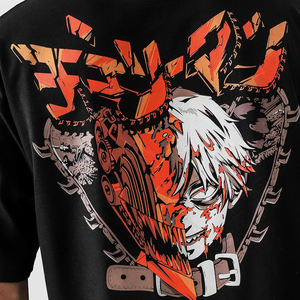 เสื้อยืดแขนสั้นคอเต่าทรงโอเวอร์ไซส์ลายการ์ตูน Chainsaw Man สไตล์ญี่ปุ่นแบบใหม่ สำหรับผู้ชาย ขายส่ง - Product Image 2