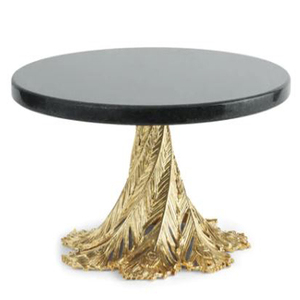 Decorative White <b>Marble</b> Round Top Set of 2 <b>Cake</b> <b>Stand</b> Islamic Arabic Design Golden Round Shape Best Price Resin Epoxy - Product Image 4