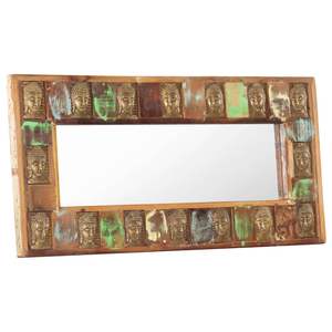 Miroir mural en bois recyclé de couleur unie, 43,3 x 19,7 po - Product Image 6