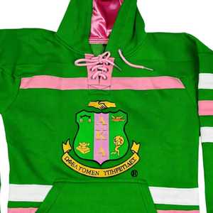 AKA เสื้อฮู้ดสีเขียวฮอกกี้ แบบยูนิเซ็กส์ ปักตัวอักษรกรีก สไตล์สปอร์ต ลำลอง สตรีทแวร์ ทรงพอดีตัว - Product Image 6