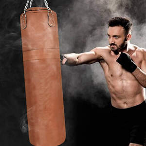 Brown <b>Boxing</b> Training Bag PU Durable Cotton Filled Zipper Closure EVA Outsole Kickboxing Adult Use Made Premium Quality Leather - Product Image 5