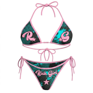 Ensemble de bikinis de plage 4 pièces entièrement personnalisable, qualité infinie, design très demandé, respirant et extensible. - Product Image 5