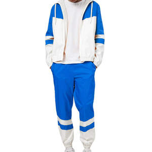 Conjunto de Pantalones y Chaqueta Cortavientos de Dos Piezas con Cierre de Nylon Personalizado para Hombre, Sudadera con Patrón Sólido y Traje Deportivo - Product Image 5