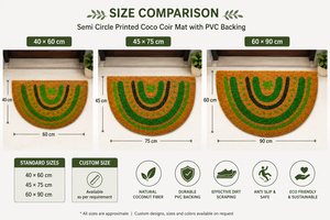 พรมใยมะพร้าวพิมพ์ลาย NatureStep พร้อมแผ่นรอง PVC รูปครึ่งวงกลม พรมเช็ดเท้าใยมะพร้าวธรรมชาติ กันลื่น พรมปูหน้าประตู ลายพิมพ์ตามสั่ง - Product Image 6