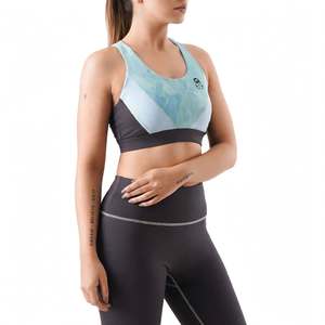 Soutien-gorge de sport GYM ACTIVE color block léopard grande taille pour le yoga avec logo personnalisé, dos à bretelles, sans couture, pour l'entraînement et le fitness - Product Image 3
