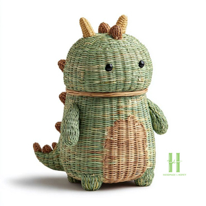 BEST SELLING Eco-friendly Natural Rattan Animal Shape <b>Basket</b> Eco-Friendly Handmade <b>Wicker</b> <b>Storage</b> <b>Basket</b> for Nursery Kids Room - Product Image 5