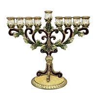 Chandelier à 9 branches de style antique en métal, porte-bougie antique pour une décoration festive et spirituelle