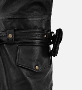 New Best Style Winter <b>Men's</b> Fish Leather <b>Long</b> Coat For <b>Men</b> Customized Logo Best Design 100% Leather Material - Product Image 6
