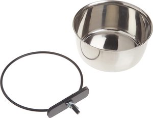 Stainless Steel Portable Removable Hanging Kennel Pure Silver Birds Coop Cup Hanger with Eco-Friendly Water Feeder Bowl for Pets - Product Image 5