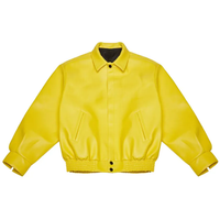 Blouson bomber en laine noire pour homme, col rabattu, bouton unique, coupe classique, longueur courte, streetwear, vêtements d'hiver