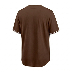 <b>BROWN</b> Custom Sublimated Baseball Jersey Men Team jersey Button Up Shirt Breathable Athletic fit sports top high quality - Product Image 2
