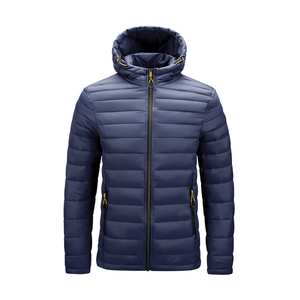 Men's Hooded Puffer <b>Jacket</b> Solid Color Windproof Breathable Stand Collar Zipper Casual Winter Wear <b>Slim</b> <b>Fit</b> Regular Length - Product Image 3