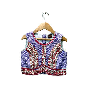 เสื้อแขนกุดพิมพ์ลายพาลาซโซสีชมพูลาเวนเดอร์ - Product Image 5