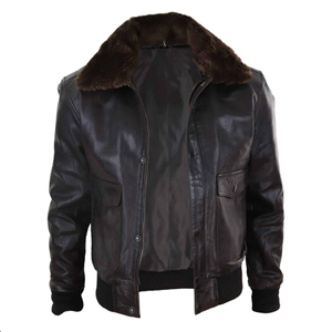Top Premium <b>Mens</b> Leather <b>Fur</b> <b>Jacket</b> Elegant Winter Wear Thick Warm Design High Quality Export Supplier Custom Branding - Product Image 4