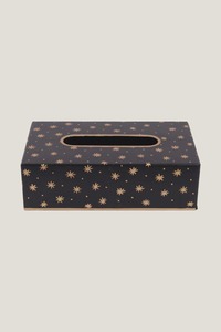 Caja de pañuelos de metal azul con diseño de estrella decorativa, ideal para decorar mesas auxiliares y realzar el interior. Venta al por mayor desde India. - Product Image 1