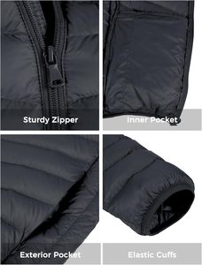 <b>Men's</b> Custom Logo Winter Puffer <b>Jackets</b> Hood OEM ODM Service Genuine <b>Leather</b> Casual XS Canvas Front Zipper Plain Dyed Techniques - Product Image 6