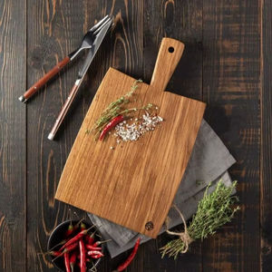 Planche à découper en bois écologique robuste, fabriquée en teck massif pour les chefs professionnels et la préparation de repas intensifs, ustensiles de cuisine - Product Image 1