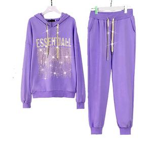 Econex Sports 2025 OEM Ensemble de vêtements d'hiver pour hommes décorés de cristaux personnalisés Survêtement à capuche imprimé en strass respirant - Product Image 3