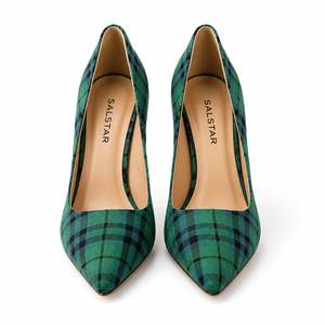 Chaussures à talons hauts écossaises pour femmes, style tartan, à bout pointu, talons aiguilles, pour mariage et soirée, vente en gros, OEM ODM - Product Image 2