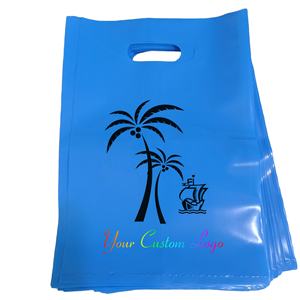 High Quality Custom logo Printed Fold Plastic Die Cut Handle Carry Shopping Packaging <b>Bags</b> - Product Image 1