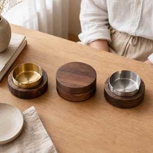 Cendrier moderne en bois massif pour usage intérieur et extérieur - Product Image 5