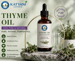 Huile Essentielle de Thym 100% Pure Distillée à la Vapeur - Qualité Cosmétique et Aromathérapie - Pour Tous Types de Peau - Prix de Gros - Katyani Exports - Product Image 2