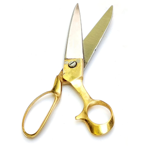 Ciseaux de coiffure et de couture professionnels sur mesure, pliables, à long manche, demi-or, multifonctionnels, finition satinée pour cheveux - Product Image 2