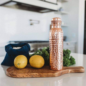 100% Pure Brown Simple <b>Copper</b> <b>Water</b> <b>Bottle</b> by blossom craft india - Product Image 2