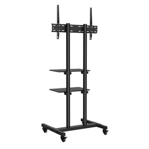 Portable <b>TV</b> <b>Stand</b> Cart for 32 70 Inch <b>TVs</b> Height Adjustable Double Tray Audio Tilt Feature for Mobile Use Durable LCD Material - Product Image 2