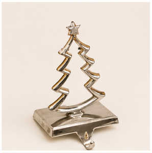 Heavy Duty Silver Metal 3D Christmas Tree <b>Stocking</b> <b>Holder</b> For Mantel Weighted Non-Slip Fireplace Hanger Hook For Holiday Festive - Product Image 1