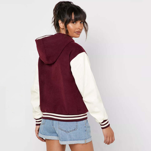 Veste bomber légère et respirante en nylon pour femme, style universitaire, type Letterman - Product Image 4