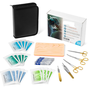 Kit de Sutura Quirúrgica de 24 Piezas, Manual, Reutilizable, de Acero Inoxidable de Grado Médico, para Estudiantes de Medicina y Enfermeras, Autoclavable - Product Image 1