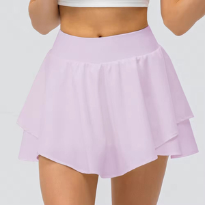 Jupe courte plissée évasée en organza couleur unie taille haute pour femme, style été, avec volants, en tissu mou en mousseline 2026 - Product Image 5