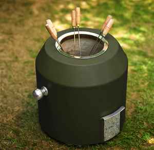Parrilla Tandoor de Carbón de Acero Inoxidable, Duradera, con Seguridad contra Llamas, Sin Humo, Calentamiento Rápido, Portátil, Compacta, para Exteriores, Camping y Picnic - Product Image 1