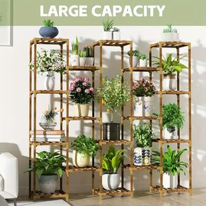 Pianta di legno alta 17-Tier per uso interno esterno per la finestra del Patio del soggiorno più vasi di fiori di piante fioriere - Product Image 3