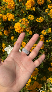 Anillo de diamantes de corte princesa de lujo con incrustaciones de diamantes para hombre, acabado en oro blanco, anillo de boda estilo hip hop, joyería llamativa. - Product Image 5