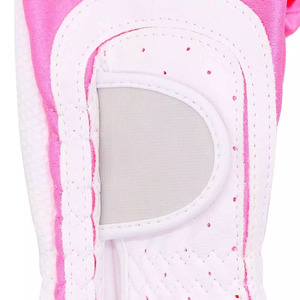 Guante de golf para mano derecha, medio dedo, malla transpirable, guante deportivo unisex, cierre de gancho y bucle, blanco y negro - Product Image 6