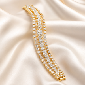 Pulsera de tenis floral de oro macizo de 22K de lujo para mujer, regalo para bodas y fiestas, joyería al por mayor, colección B2B - Product Image 4
