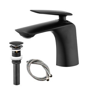 Rubinetto Monocomando per Lavabo Bagno con Scarico a Scomparsa e Tubo di Alimentazione Acqua - Product Image 1
