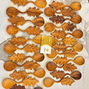 Vietnam Leaf Shape Wooden Spoon Handmade Natural Eco-Friendly Kitchen Utensil Bulk Export Supplier - Product Image 1