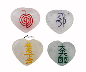 Gemstone <b>Crystal</b> Quartz Through-Carved Heart Stones Reiki <b>Set</b> Waterproof Feng Shui for Healing Holiday Gift Wholesale Buy Online - Product Image 1