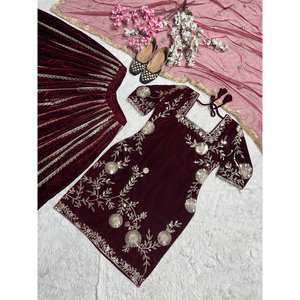 Conjunto de Traje de Fiesta para Mujer de Diseñador con Bordado Intenso en la Parte Superior e Inferior y Dupatta para Ocasiones Especiales - Product Image 6