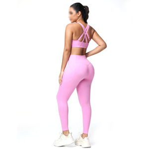 Conjunto Deportivo de Alta Calidad, Transpirable, Nuevo Diseño, Cómodo, Leggings de Cintura Alta y Bra Deportivo para Gimnasio - Product Image 2