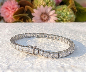 Bracelet Tennis Unisexe Hip Hop en Or Plaqué Or 14 carats avec Diamants de Laboratoire Carrés Maître-œuvre Taille Princesse 4*4 mm - Product Image 4