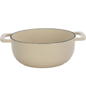 7.5QT Cast Iron Cooking Pot with Ceramic White Enamel Includes Two Silicone Gloves for Soup & Stock Preparation - Product Image 4